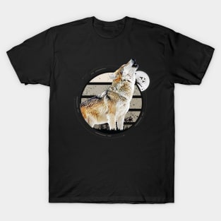 Howling Wolf During Full Moon T-Shirt